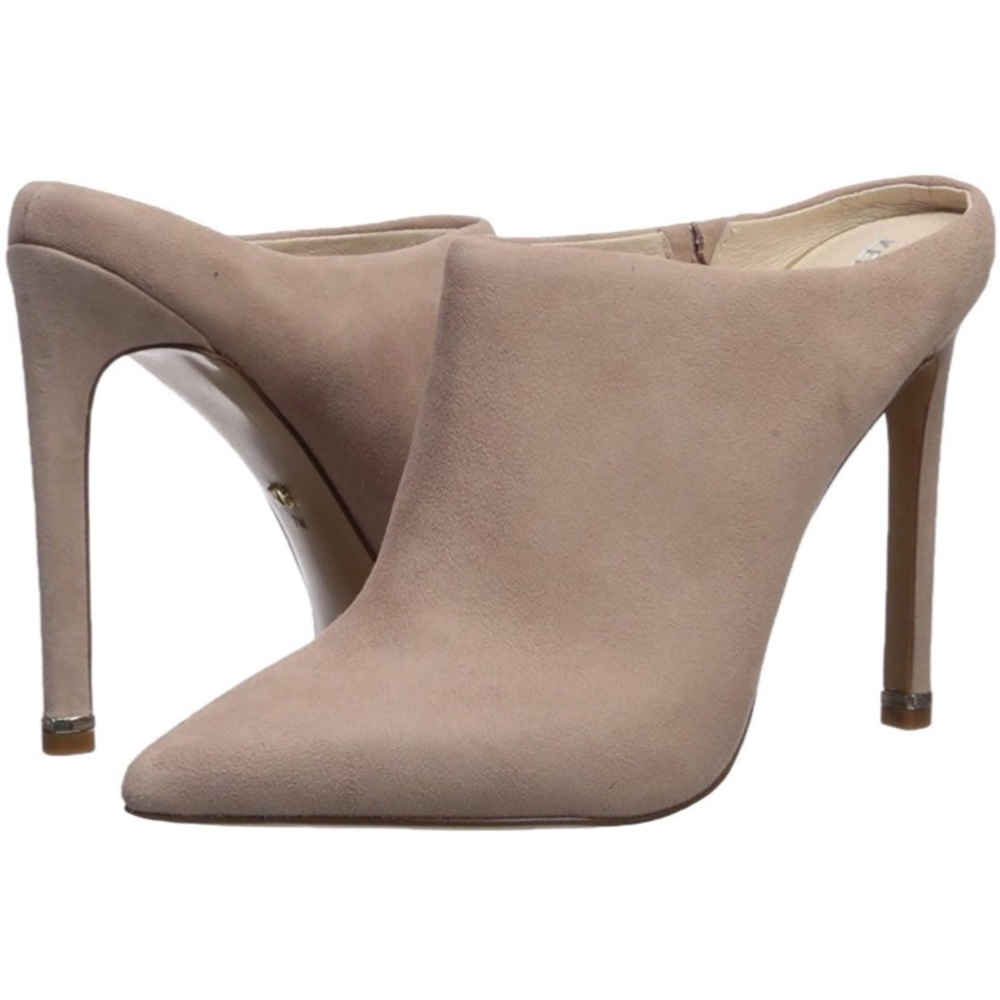 New in box! Kenneth Cole nude suede booties mules 6